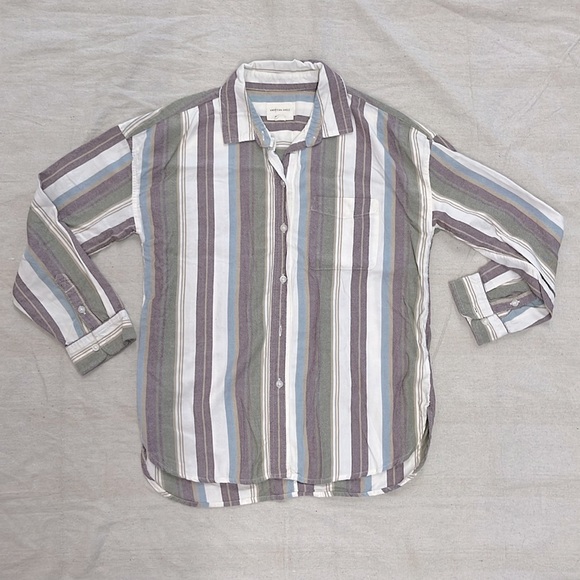 AE XS Oversized Fit Button Down Shirt - Picture 1 of 6